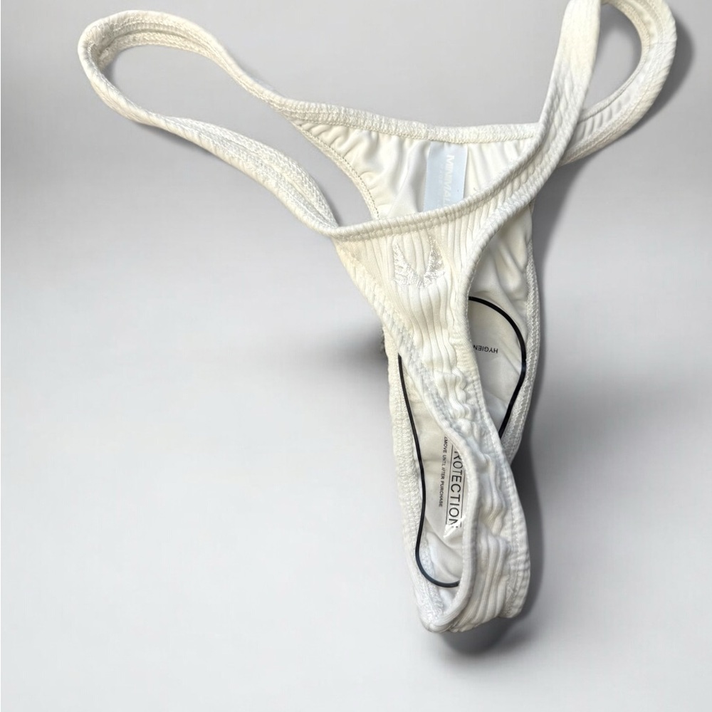 Rare Minimale Animale White Ribbed Bikini Bottom – NWOT, Size S, Discontinued